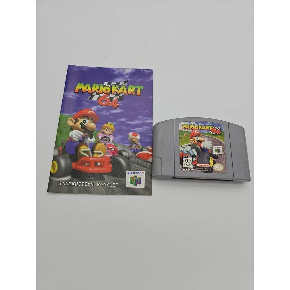 Mario Kart 64 Nintendo 64 Authentic Cartridge In Case W/Manual And Card